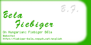 bela fiebiger business card